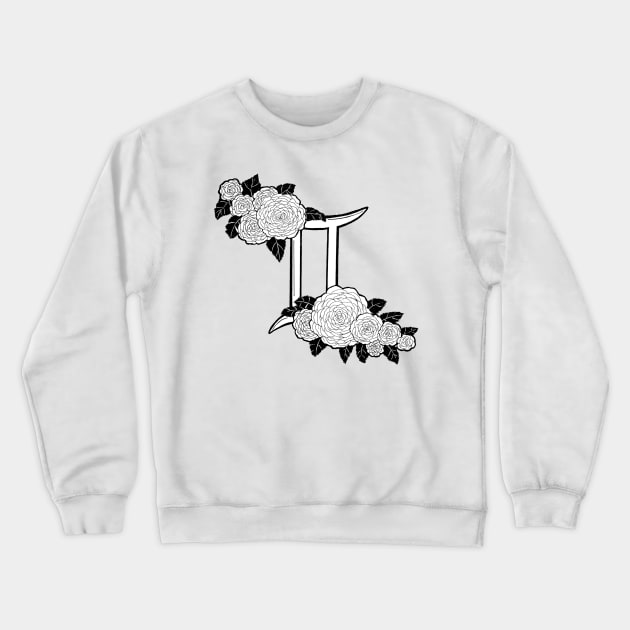 Floral Gemini Astrological Sign Illustration Crewneck Sweatshirt by SStormes
